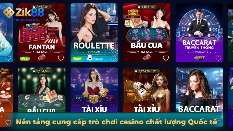 Nền tảng cung cấp trò chơi casino chất lượng Quốc tế