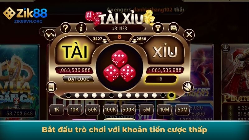 Bắt đầu trò chơi với khoản tiền cược thấp