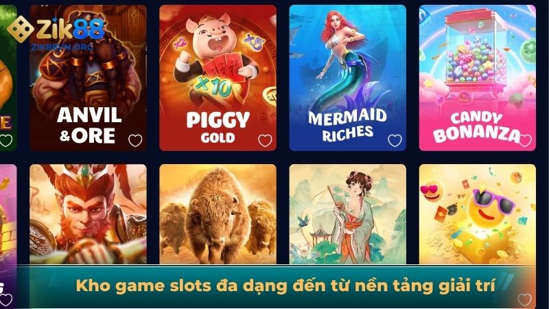 Kho game slots đa dạng đến từ nền tảng giải trí