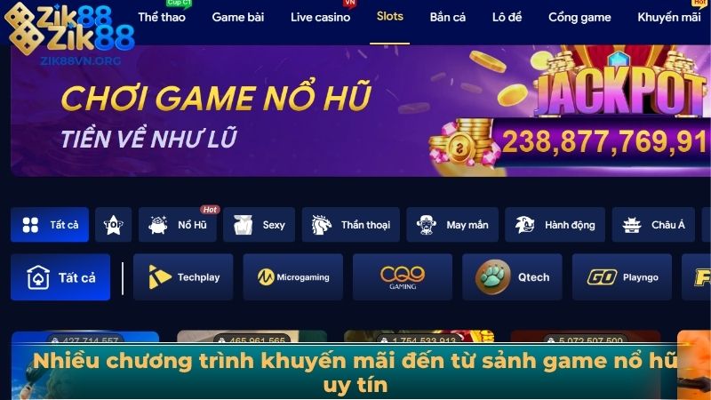 Nhiều chương trình khuyến mãi đến từ sảnh game nổ hũ uy tín