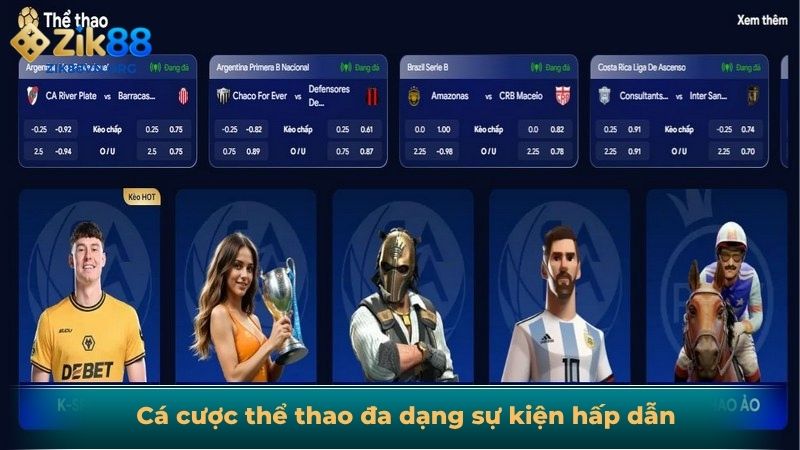 Cá cược thể thao đa dạng sự kiện hấp dẫn